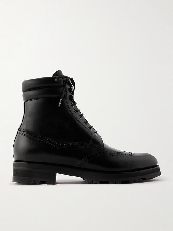 Black lace-up boots from Manolo Blahnik