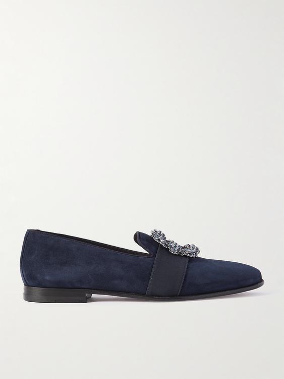 Dark blue loafers from Manolo Blahnik
