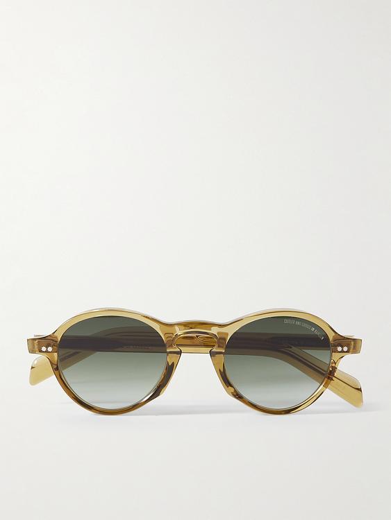 Taupe round frame sunglasses from Cutler and Gross