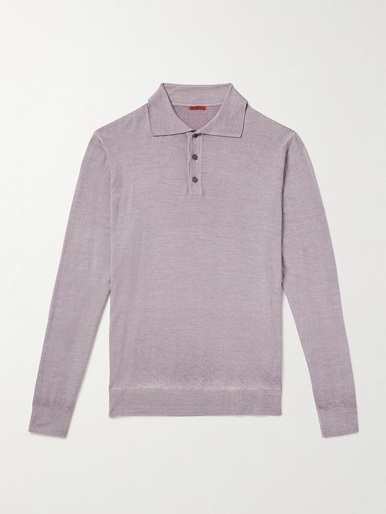 Grey long sleeve polo shirt from Barena