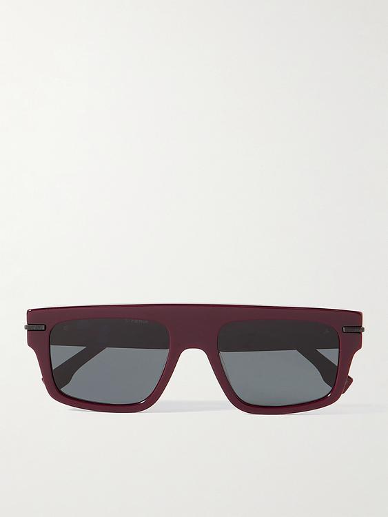 Dark red d-frame sunglasses from Fendi
