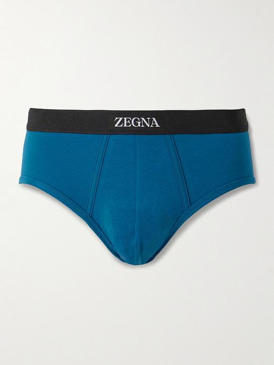 Print dark blue briefs from Zegna