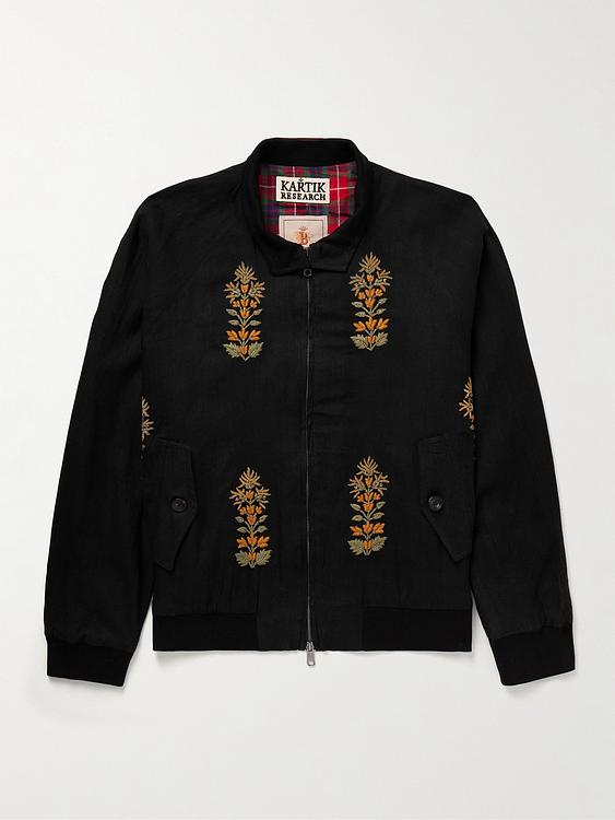 Print black casual jacket from Kartik Research