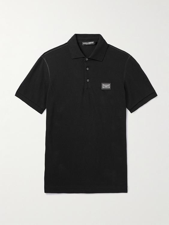 Black short sleeve polo shirt from Dolce&Gabbana