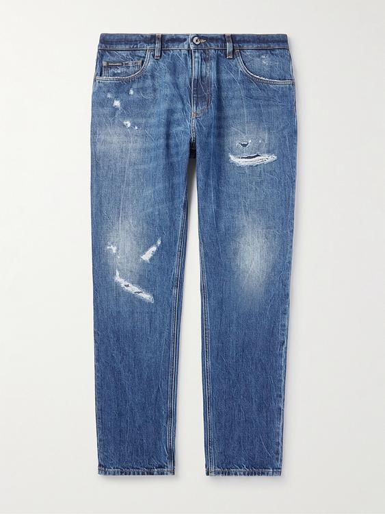 Blue distressed jeans from Dolce&Gabbana