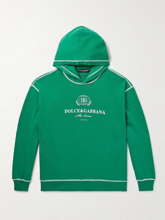 Print teal hooded sweatshirt from Dolce&Gabbana