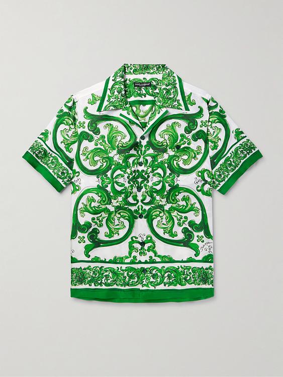 Green short sleeve shirt from Dolce&Gabbana