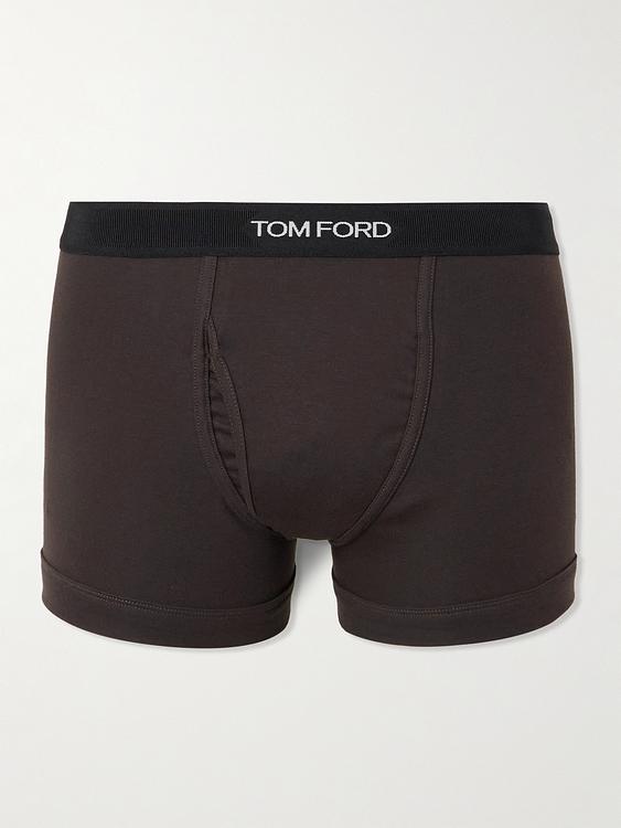 Print dark brown boxer briefs from Tom Ford