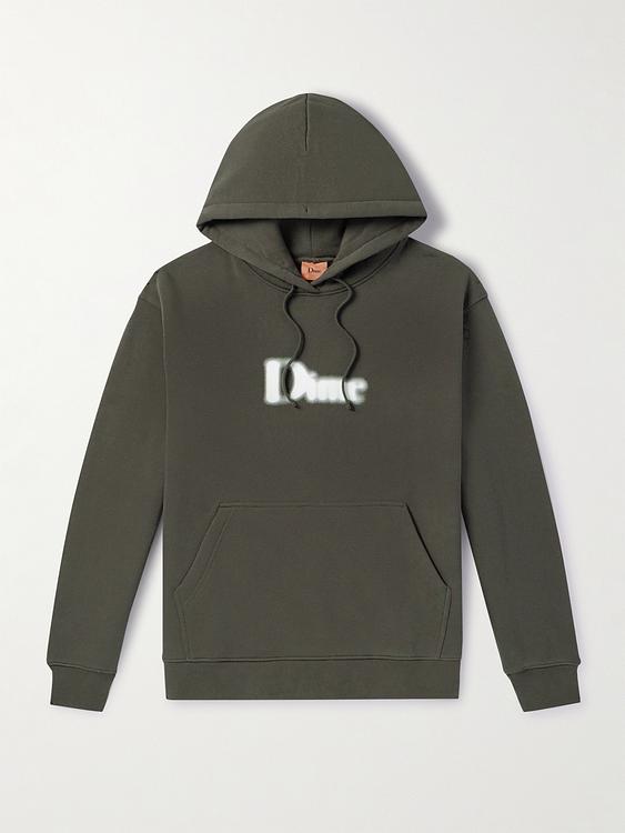 Print dark green hooded sweatshirt from DIME