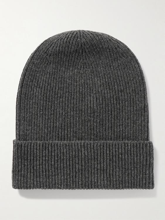 Dark grey beanie from Johnstons of Elgin