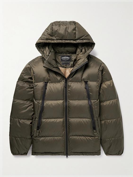 Dark green down jacket from FrizmWORKS