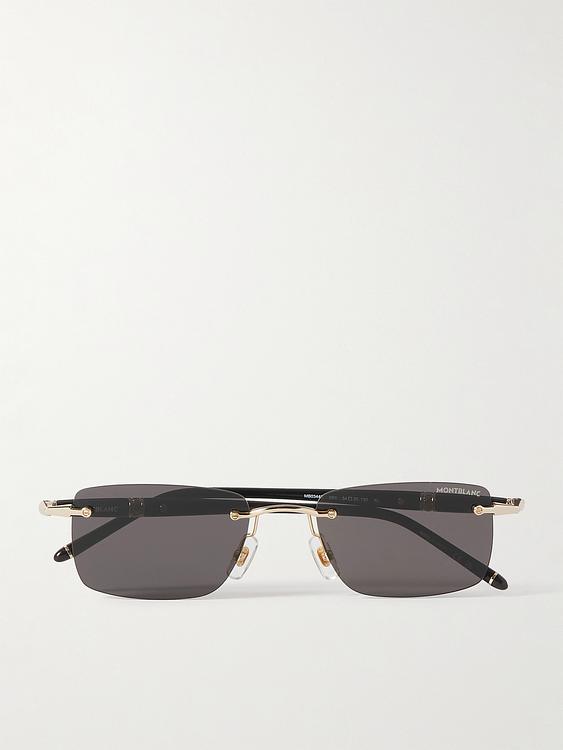 Dark yellow d-frame sunglasses from MONTBLANC EYEWEAR