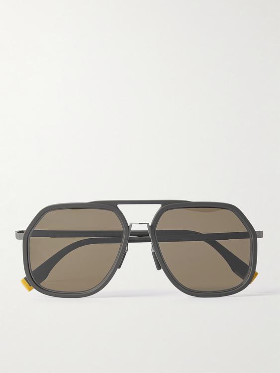 Taupe d-frame sunglasses from Fendi