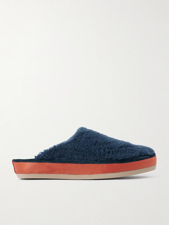 Dark blue slippers from Mulo