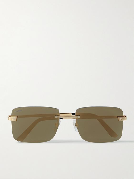 Dark yellow d-frame sunglasses from Cartier Eyewear