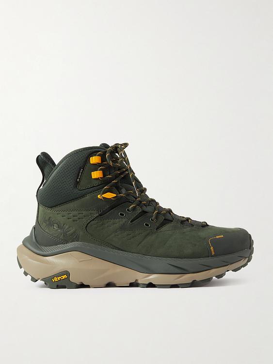 Dark green lace-up boots from Hoka