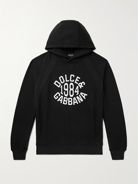 Print black hooded sweatshirt from Dolce&Gabbana