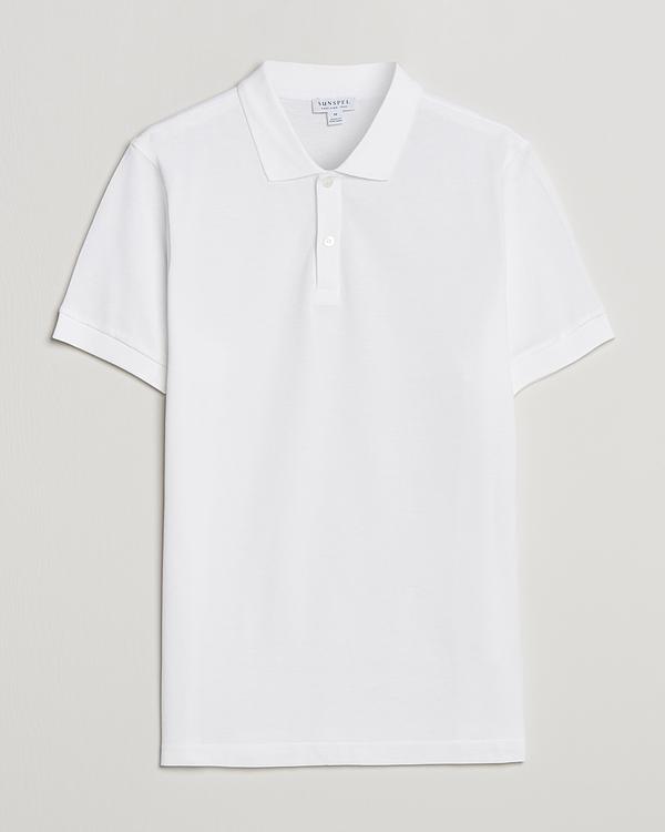 White short sleeve polo shirt from Sunspel