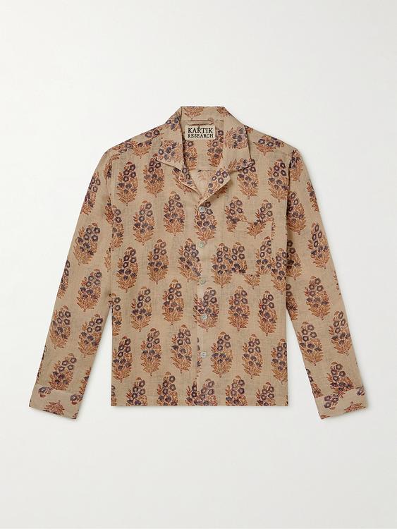 Taupe casual shirt from Kartik Research