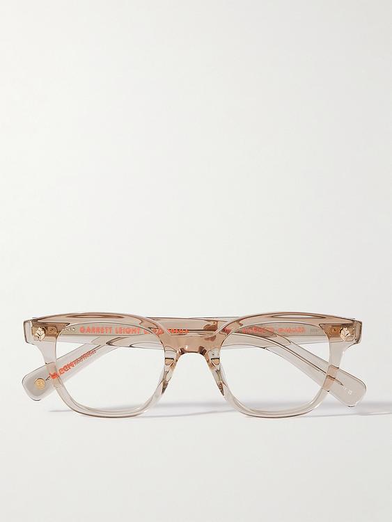 Beige d-frame glasses from Garrett Leight California Optical