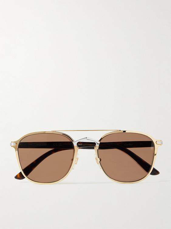 Dark yellow d-frame sunglasses from Cartier Eyewear