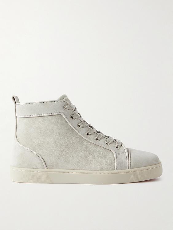 Beige lace-up boots from Christian Louboutin