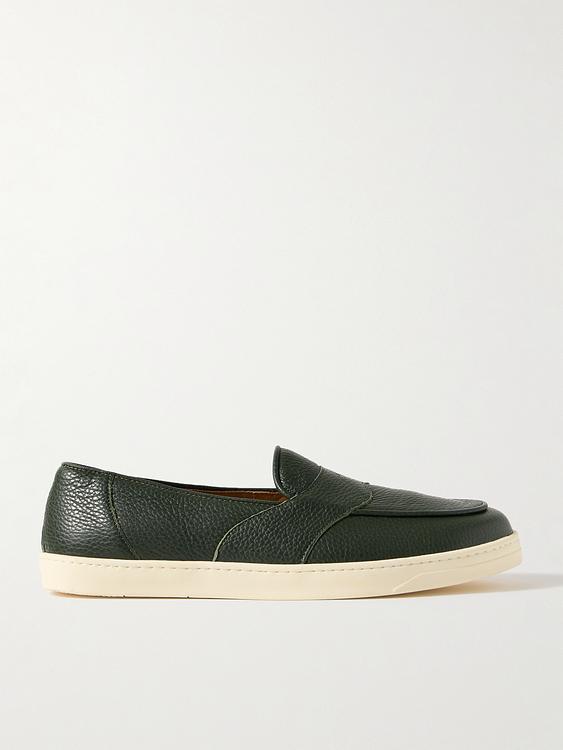 Dark green loafers from George Cleverley