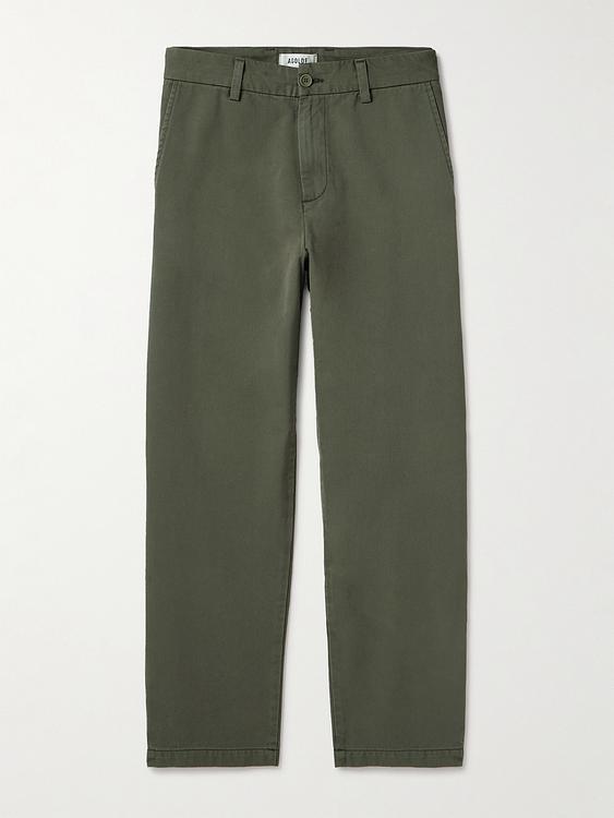 Dark green wide-leg casual trousers from AGOLDE