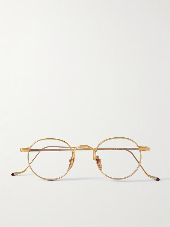 Dark yellow round frame glasses from Jacques Marie Mage
