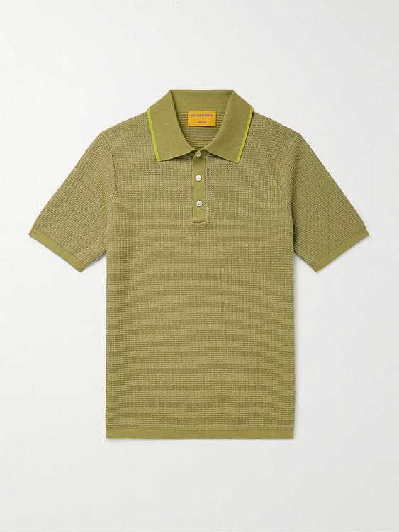 Khaki short sleeve polo shirt from Guest In Residence