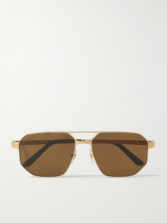 Dark yellow d-frame sunglasses from Cartier Eyewear