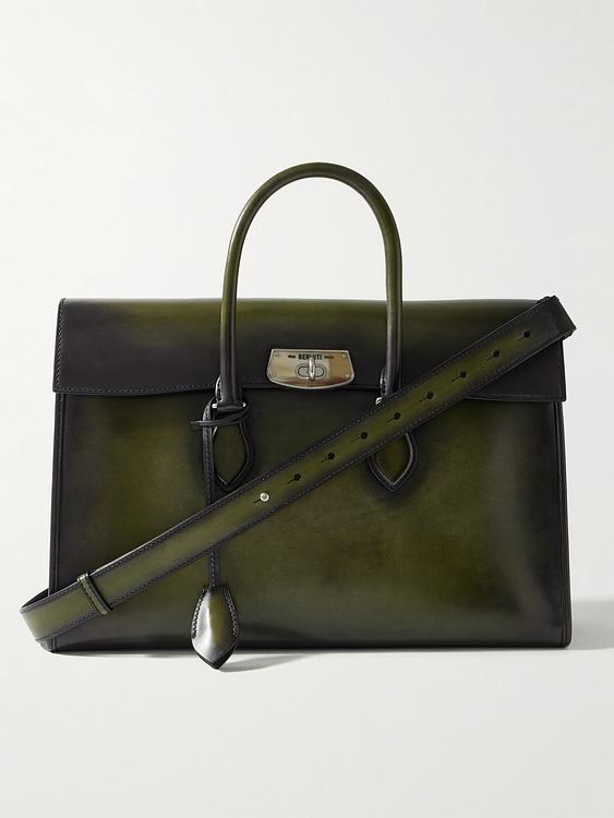 Dark green briefcase from Berluti