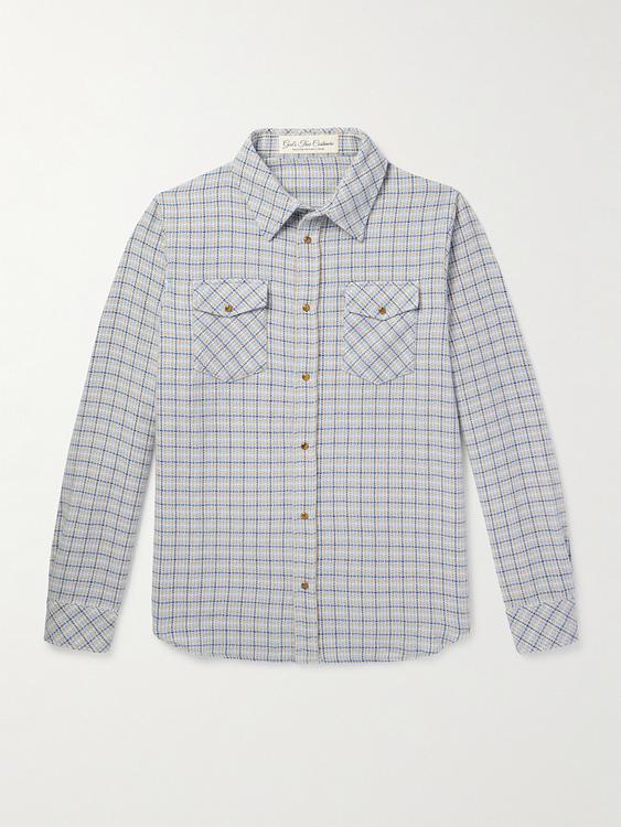 Checkered grey casual shirt from God's True Cashmere