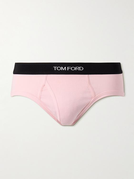 Print light pink briefs from Tom Ford