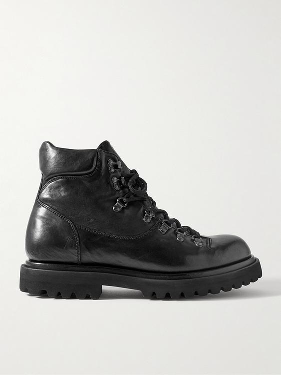 Black lace-up boots from Officine Creative