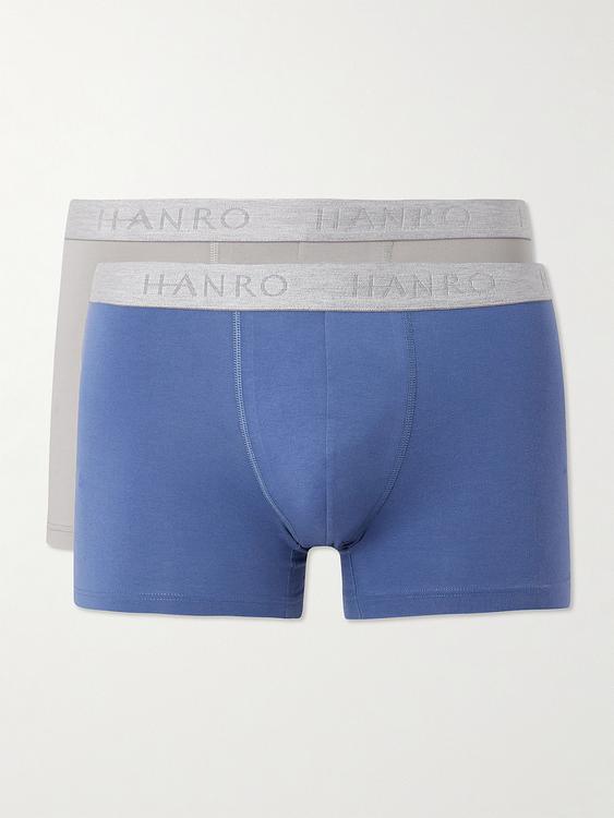 Print blue boxer briefs from Hanro