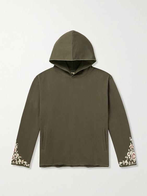 Dark green hooded sweatshirt from Kartik Research
