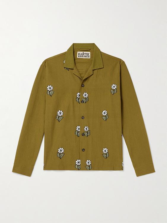 Taupe casual shirt from Kartik Research