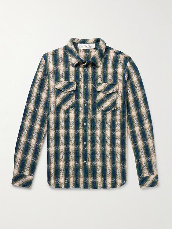 Checkered dark grey casual shirt from God's True Cashmere