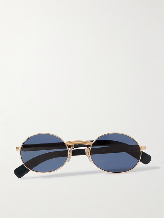 Dark yellow round frame sunglasses from Cartier Eyewear