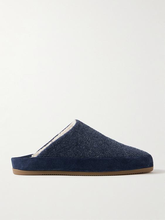 Dark blue slippers from Mulo
