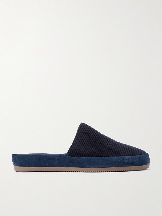 Dark blue slippers from Mulo