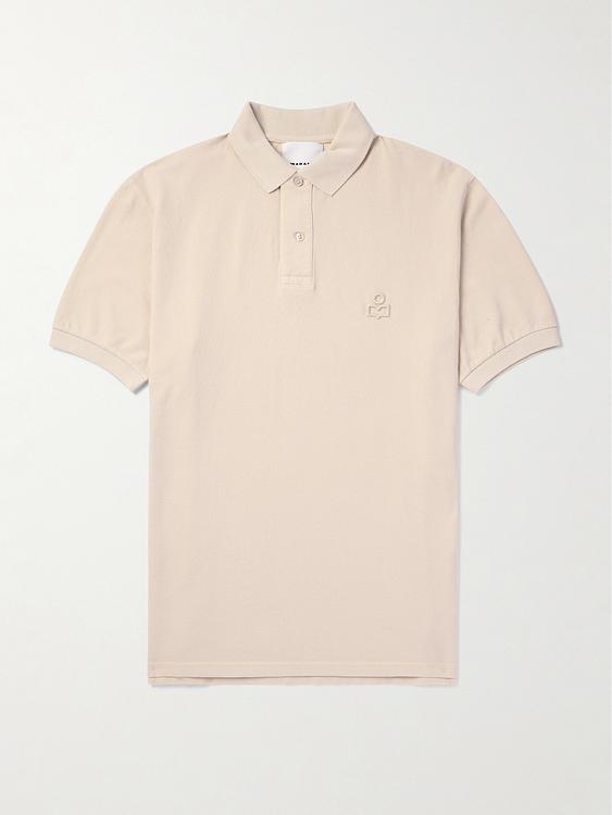 Beige short sleeve polo shirt from Marant