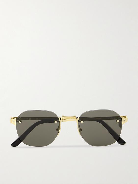 Dark yellow d-frame sunglasses from Cartier Eyewear