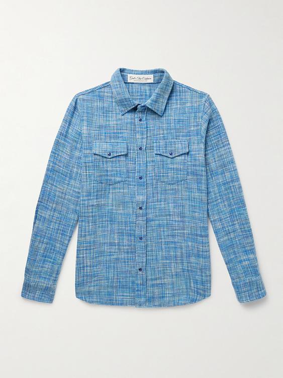 Checkered blue casual shirt from God's True Cashmere