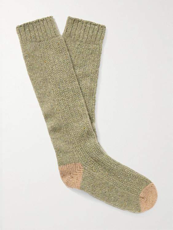Taupe socks from Johnstons of Elgin