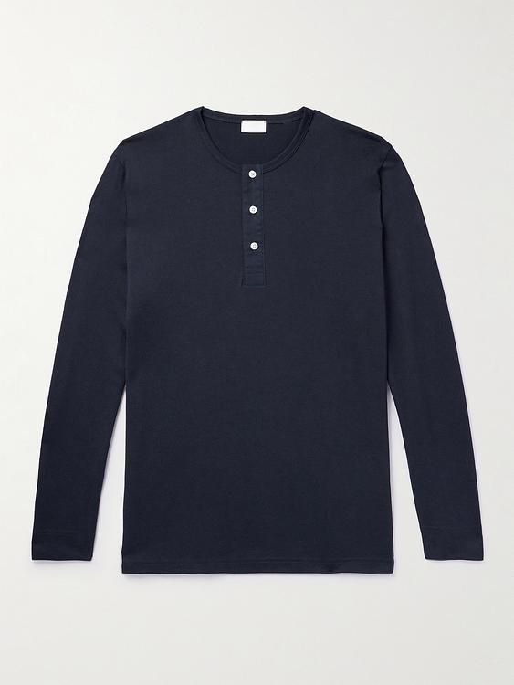 Dark blue henley shirt from Håndværk