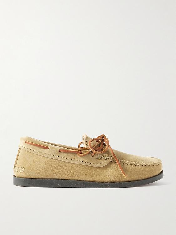 Taupe boat shoes from Yuketen