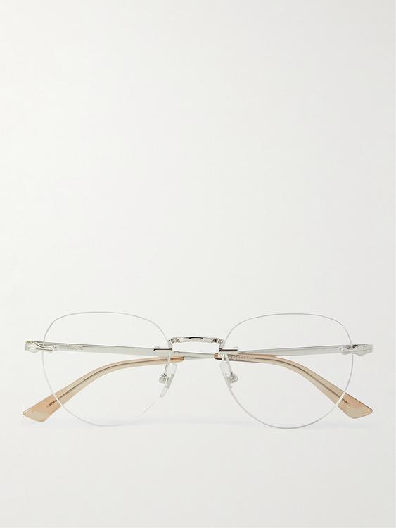 Grey d-frame glasses from MONTBLANC EYEWEAR