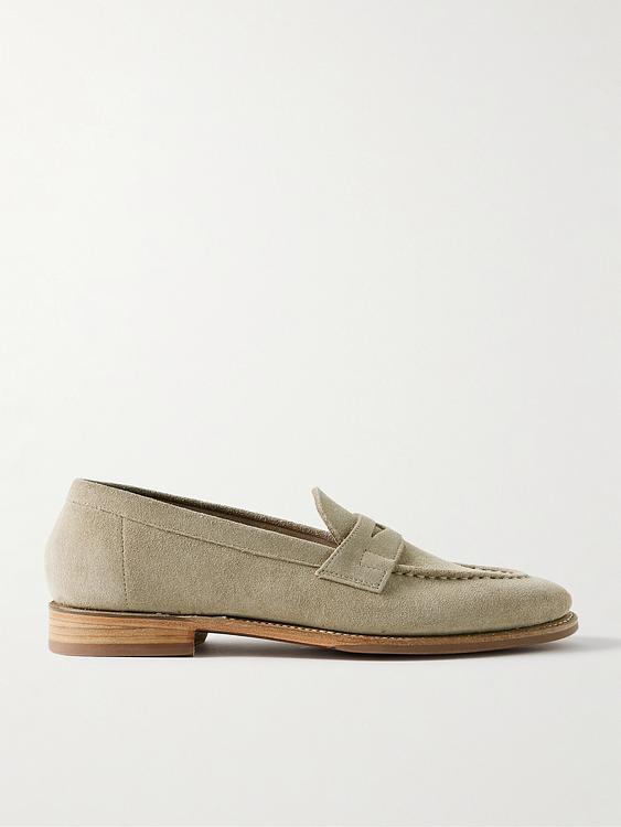 Taupe loafers from Grenson